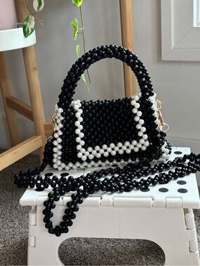 Kate Spade x Target Beaded Pearl Black & White Bag